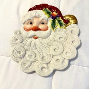 8.5” Fitz and Floyd Essentials Christmas Santa Claus Cookie Plate